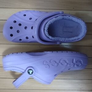 Crocs Lilac Fuzzy Clogs